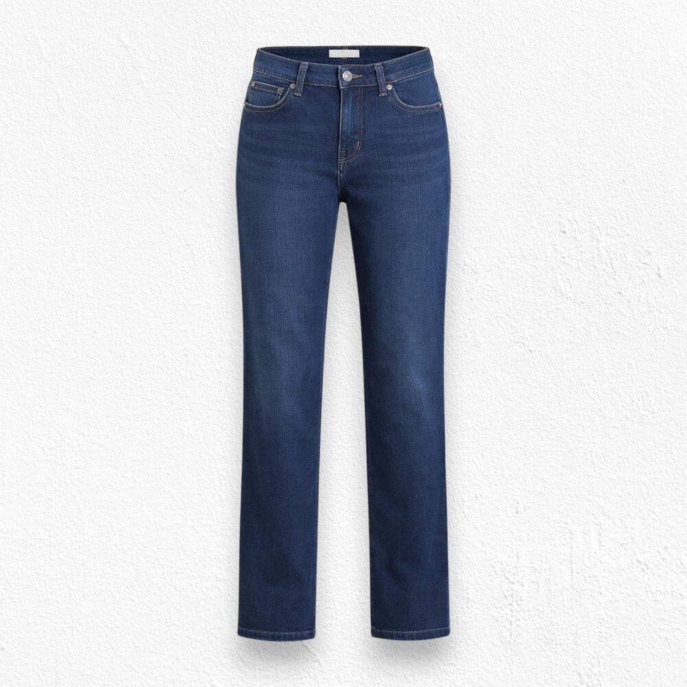 Peace of Cloth Dark Wash Mid Rise Straight Leg Stretch Denim Jeans Size 8